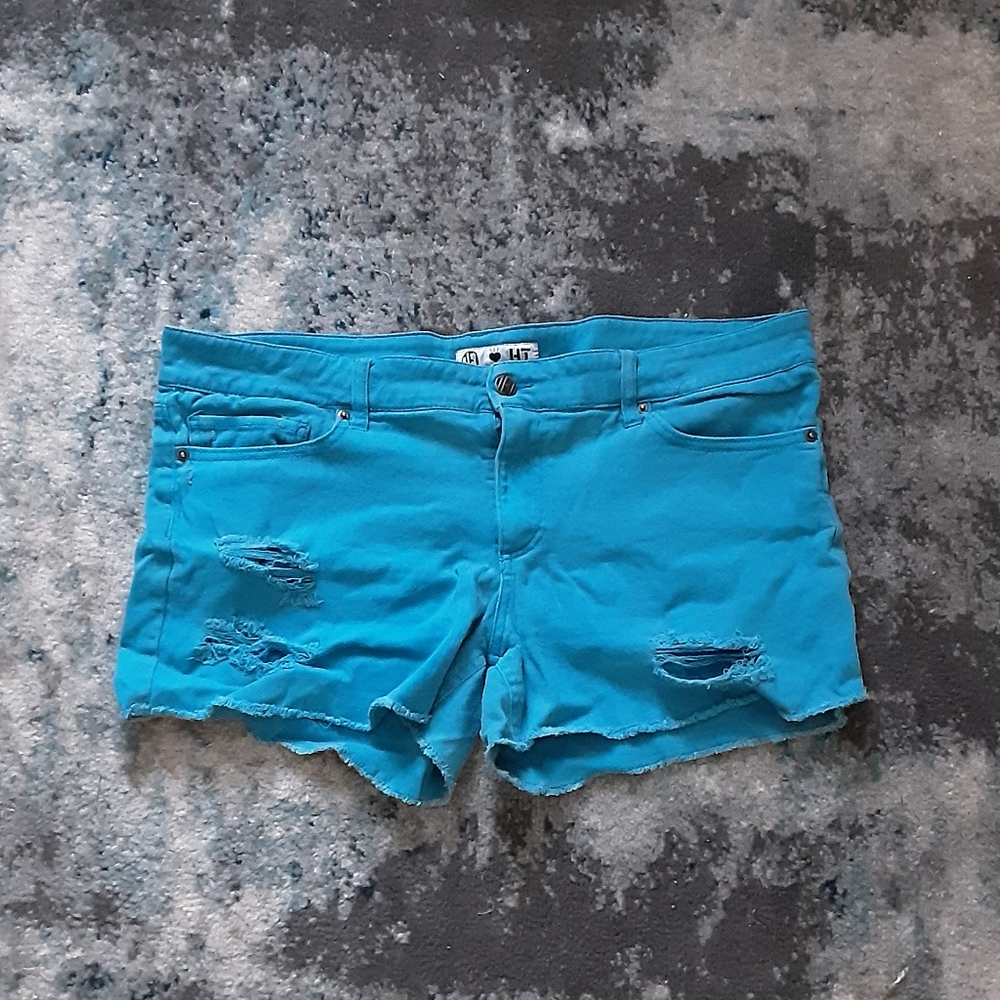 JET HT Blue Distressed Hottopic Jean Shorts